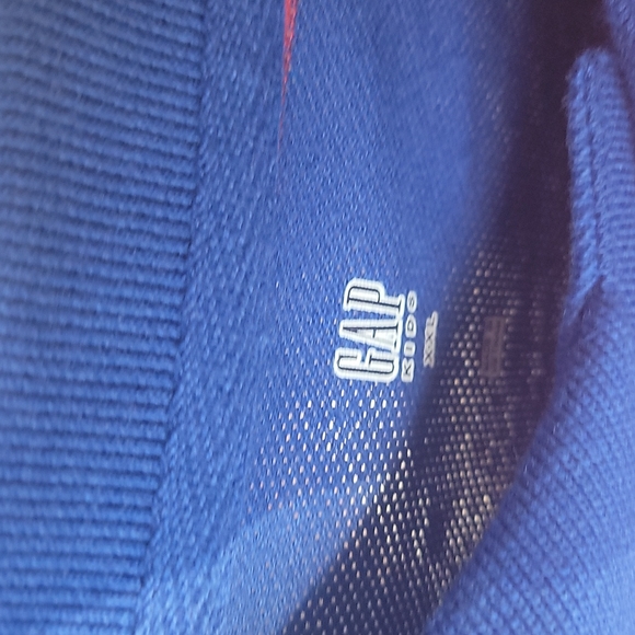 Gap red and royal striped polo with gray sleeves 14 - Picture 2 of 9